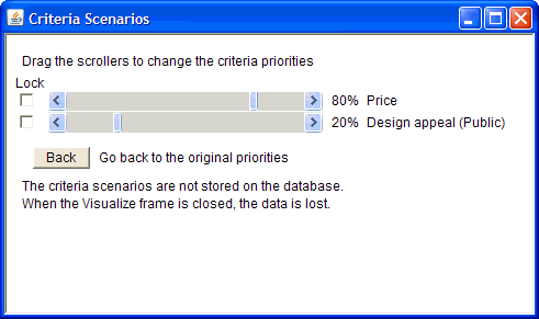 Criteria Scenarios window