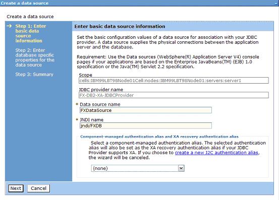 screen capture of data source information