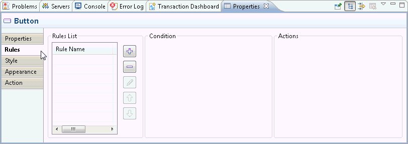 Selectthe Rules tab in the Button view.