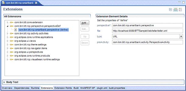 screen capture of specifying the perspective layout