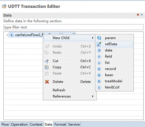 click New Child, and then select refData