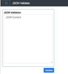 Validation page for JSON