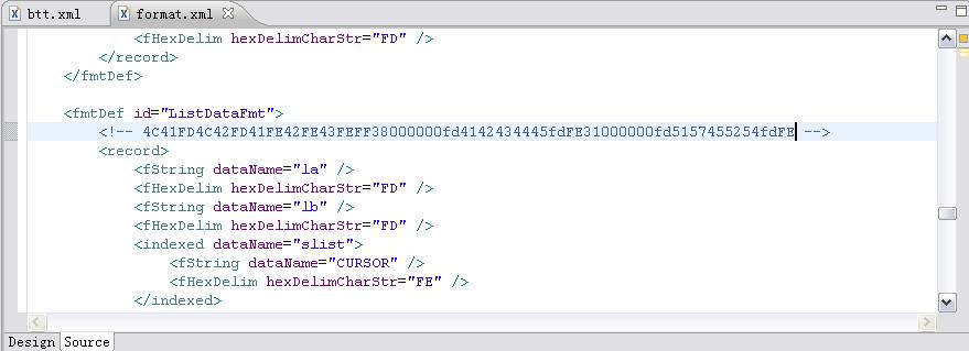 Screen capture showing the Formatter ID in format.xml.