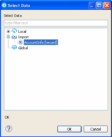 Select Data window