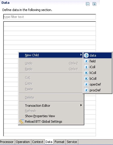 The Data panel.