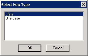 A graphic depicting selecting a definition type; Class, for example.