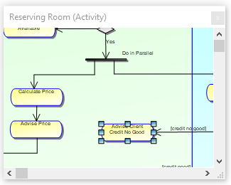 A graphic depicting an inactive external diagram window (Windows 10)