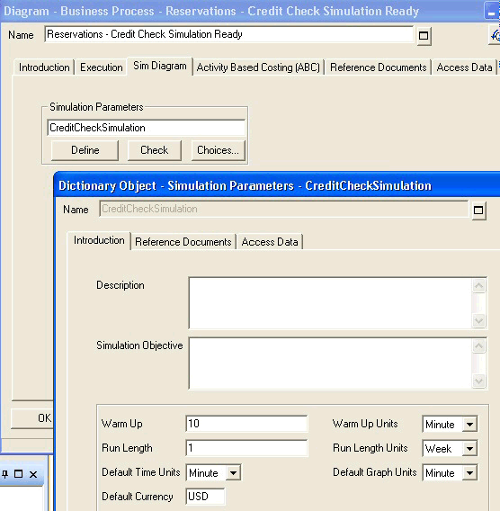 Diagram Properties for Simulation