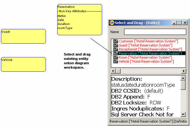 Select and Drag dialog for Reservation