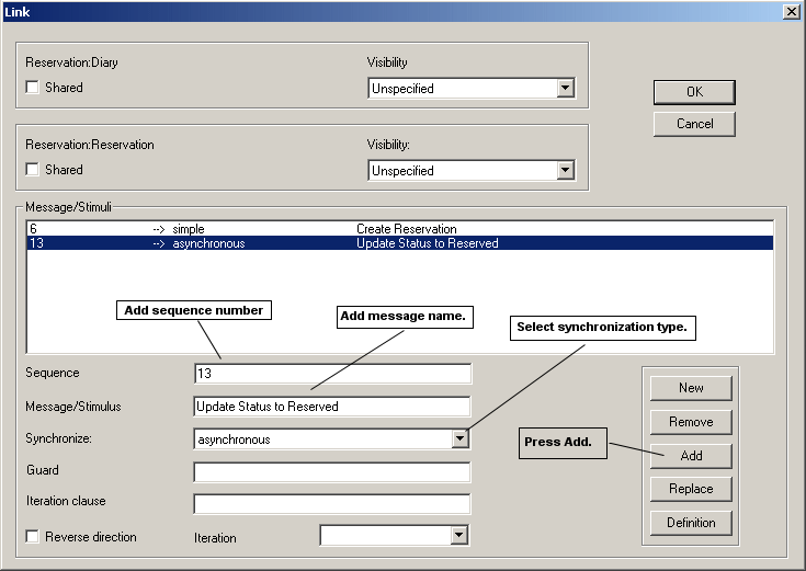 Link Dialog box