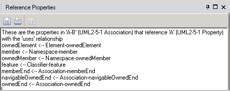 A graphic depicting Rererence Properties with the ’uses’ relationship