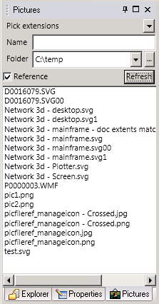 A graphic depicting selecting a file which will cause picture drawing mode to be entered with the file as a reference