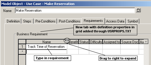 Adding a Business Requirement to the Use CaseMake Reservation