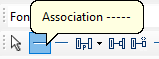 A graphic depicting an Association line option on Draw toolbar